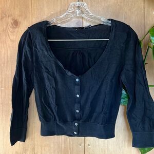 The Limited lightweight cropped cardigan M black